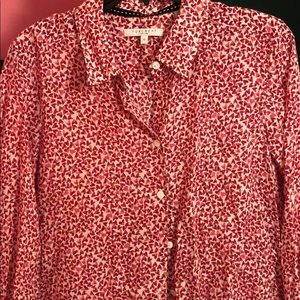 Heart pattern button down shirt
